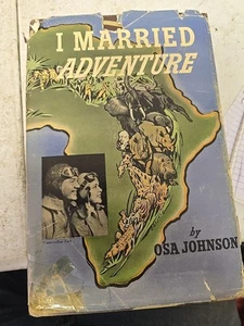 I Married Adventure 1940 Osa Johnson HC DJ Lippincott Zebra Stoffbezug Kursiv - Bild 1 von 10
