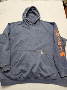 Carhartt Hoodie Herren 3XL Blau Original Fit Logo Sleeve Midweight Pullover K288 - Bild 1 von 15