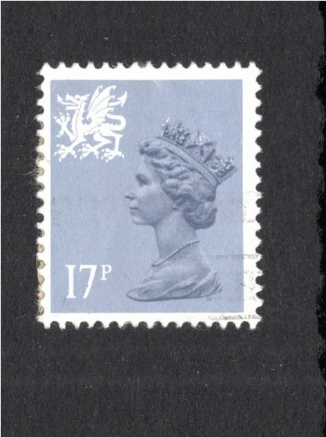 GB SG W44EA WALES 17p  TYPE II 2  GREY BLUE   Used  SG CAT £45 - Image 1 of 1