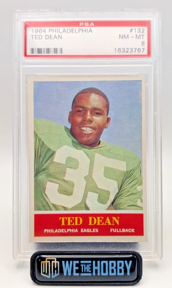 Ted Dean 1964 Philadelphia #132 PSA 8 Philadelphia Eagles Vintage - Image 1 of 2