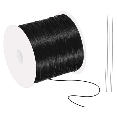 120 m langes,dehnbares Armbandband,0,8mm,elastisches Band für Armbänder,schwarz - Bild 1 von 4