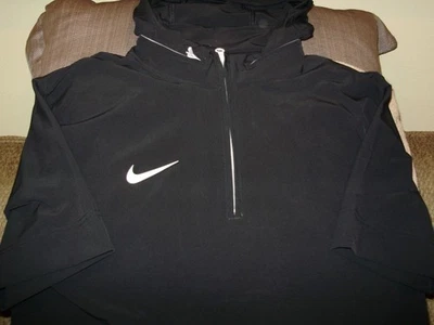 Nike Woven Coaches FJ9548 Black S/S 1/4 Zip Golf Hoodie Wind Jacket Men's Medium - Image 1 of 4