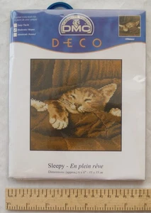 Neu DMC Deco schläfrige Katze gezählt Kreuzstich Kit 6" x 6" BK133 - Bild 1 von 2