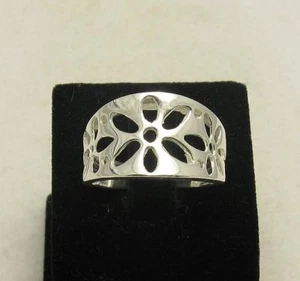 Stylish Genuine Sterling Silver Ring Stamped Solid 925 Flower Handmade Empress - Picture 1 of 5