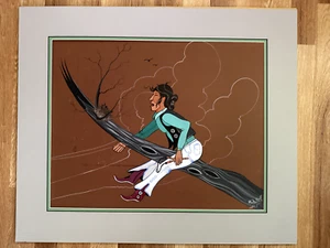 "STANLEY Mitchell ARTISTA CHEROKEE PINTURA ORIGINAL FIRMADA TALLA 21"" X 25" - Imagen 1 de 5