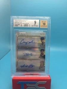2019 Bowman Sterling Casey Mize J Bart Alec Bohm Triple Auto Refractor /25 BGS 9 - Picture 1 of 2