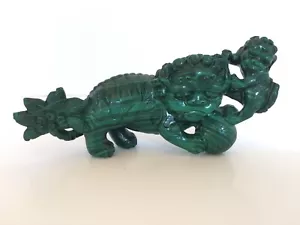CHINESE MALACHITE TEMPLE DOG OR DOG OF FO. PROTECTOR OF PEOPLE AND BUILDINGS. - Picture 1 of 10