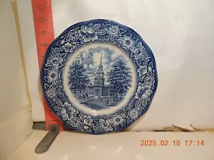 Vintage. Liberty Blue Independence Hall Made in England Staffordshire - Bild 1 von 2