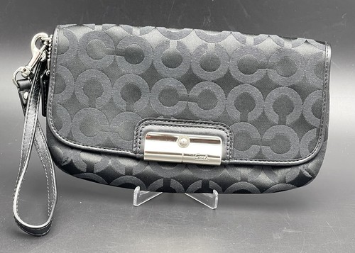 Portafoglio da polso Coach Signature nero US 9 x" 5 x"