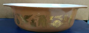 Cazuela ovalada Pyrex de colección 1,5 cuartos gallo águila marrón dorado americano temprano - Imagen 1 de 5