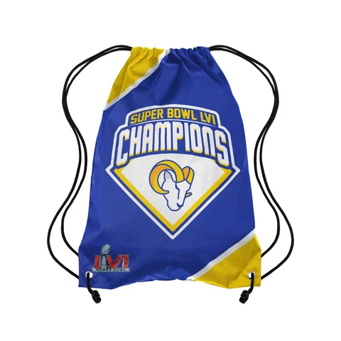 Los Angles Rams Team Stripe Drawstring Super Bowl LVI Champions Back Pack Cover
