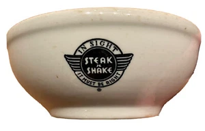 1959 STEAK N SHAKE RESTAURANT WARE CEREAL BOWL, SHENANGO CHINA, VINTAGE - Picture 1 of 6
