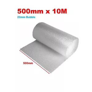 500mm x 10Metre (20mm) P20 Clear Bubble wrap Air Cushioning Roll Large Bubble - Picture 1 of 3