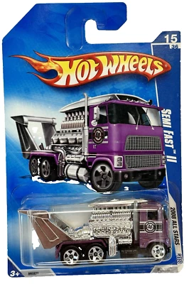Camión semirápido Hot Wheels lanzamiento 1/64 2008 púrpura All Star Series  Foto 1 de 4