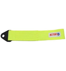 STR 3000kg Car Tow Hook Strap Loop Rally Competition Drift Touring - Yellow Fluo - Picture 1 of 3