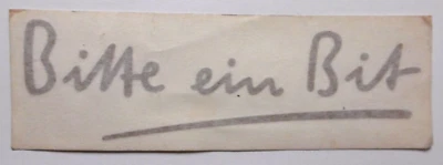 MARKENLOS Werbe-Aufkleber Bitburger Pils Bitte ein Bit Bier Schriftzug gold 15 x 5 cm 80er