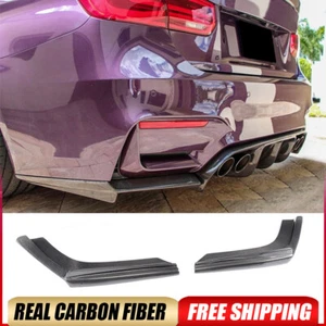Parachoques trasero de carbono real para BMW F80 M3 F82 F83 M4 15-19 divisores de esquina aletas - Imagen 1 de 15