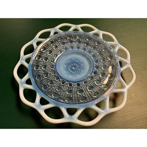 Katy Blue Imperial Glass Laced Edged Plate - Picture 1 of 2