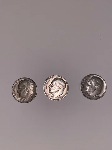 1970, 1972, 1976 Dime - No Mint Mark Cover