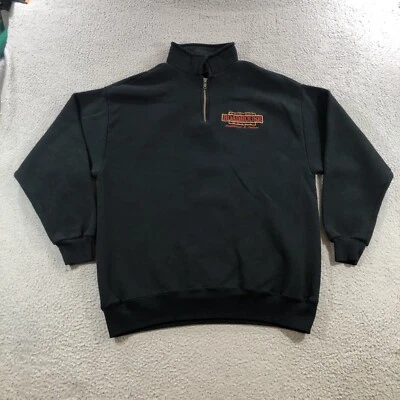 Suéter Pullover Original Roadhouse Grill 1/4 Cremallera Para Hombre L Negro Logo Steakhouse  Foto 1 de 4