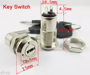 50 piezas interruptor de bloqueo de encendido/apagado llave K3 con mango de plástico 10,5x29 mm 2 teclas - Imagen 1 de 2
