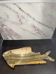 Agate Stone Fish Decorative Or Trinket Dish - Picture 1 of 5
