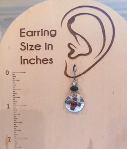 Holly Yashi Gold Silver Niobium Earrings w/Dangle & Inlay Red Bead Accent - Picture 1 of 3