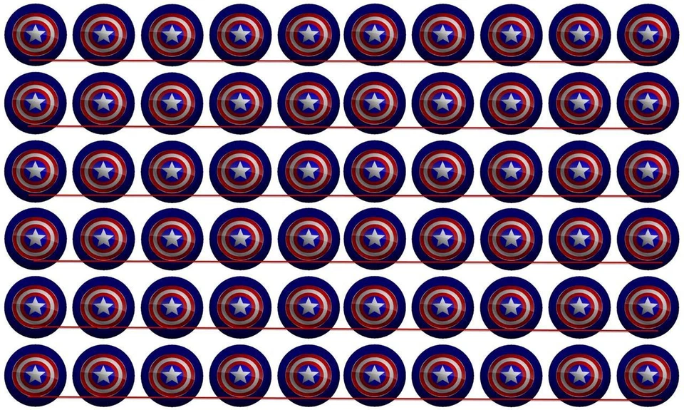 60 imágenes precortadas 1" LOGO DE CAPITÁN AMÉRICA LOGO tapa botella juego 1 Foto 1 de 1