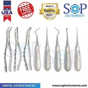 8 PCS PREMIUM EXTRACTING DENTAL ORAL SURGERY KIT INSTRUMENTS EXTRACTION FORCEPS - Picture 1 of 6