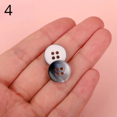 10PCS 4 Hole Resin Round Buttons Pearl Button for Coat Gradient Color 15/17/22mm - Image 1 of 4