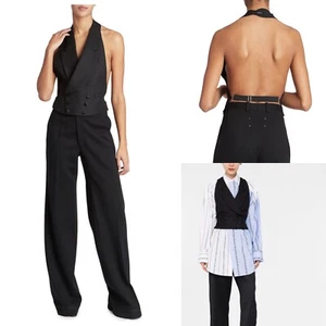 Maison Margiela Vest suiting adjustable Black sz48 italy $795 - Picture 1 of 10