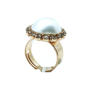Mariana Ring Exude Elegance White Shell Mineral & Clear Swarovski Crystals Ka... - Picture 1 of 3