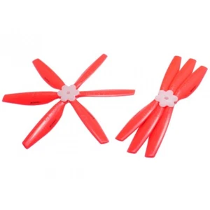 Hélice plegable de plástico Microheli 6 hojas 6045 CW/CCW con soporte (ROJA) - Imagen 1 de 1