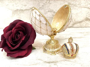 Royal Collection Faberge Eggs Imperial Royal Easter Egg Schmuckset 24k GOLD 5,1" - Bild 1 von 13