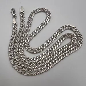 Enorme collar de cadena vintage de plata de ley 925 para hombre firmado 14,3 gr - Imagen 1 de 8