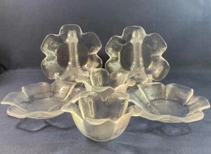 Clear Glass Flower Shaped Plates and Bowls – 6 Pieces - 091223 - Picture 1 of 5