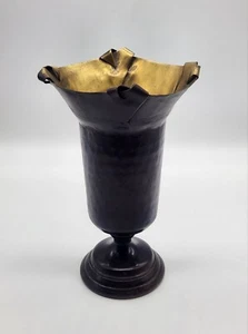 VINTAGE HAND HAMMERED BRASS VASE 9" - Picture 1 of 16