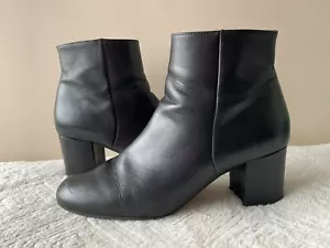 WHISTLES real leather ladies smart black ankle boot size 41 - Picture 1 of 10