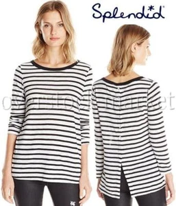 NEW WOMENS SPLENDID CERINE BUTTON BACK LONG SLEEVE TOP! LONG SLEEVE TEE VARIETY - Picture 1 of 5
