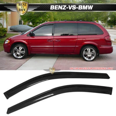 Fits 96-07 Chrysler Town & Country Caravan Window Visors Vent Guard Acrylic 2PC - Image 1 of 4