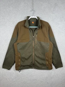 Eddie Bauer Jacket Mens XL Green Brown Full Zip Fleece Softshell Outdoors Hiking - Picture 1 of 7