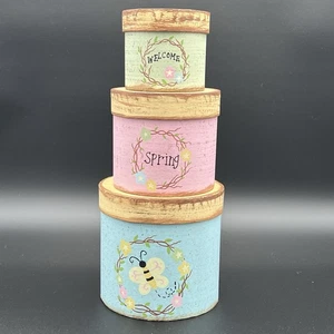 Spring Easter Cardboard Nesting Boxes Set of 3 Pastel Colors - Picture 1 of 12