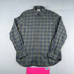 Timberland Shirt Large Green Plaid Regular Fit Casual Button Up Long Sleeve Mens - Picture 1 of 12