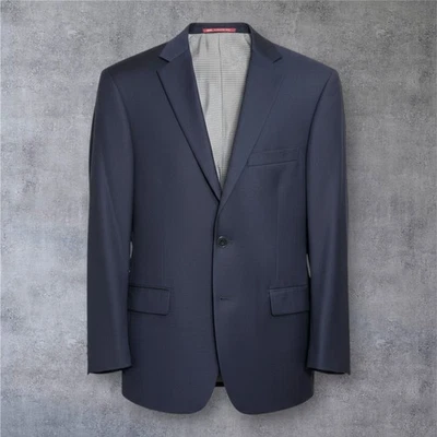 Jaqueta HART SHAFFNER MARX masculina azul marinho blazer 42S lã esporte 2 botões feita nos EUA - Imagem 1 de 4