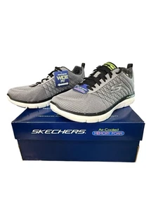 New Skechers Men’s Flex Advantage 2.0 The Happs Lt Gray/Blk SZ 8.5 WIDE 52185W - Picture 1 of 8