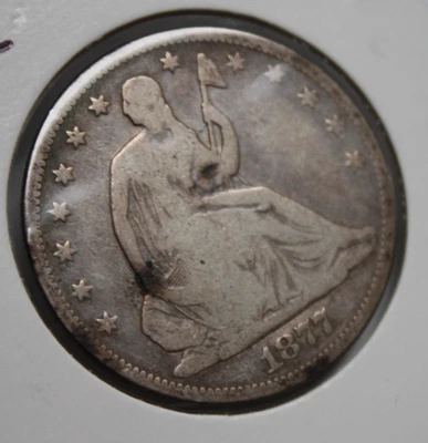 1877 CC Seated Liberty Silver Half Dollar  [115GRA] - Image 1 of 4