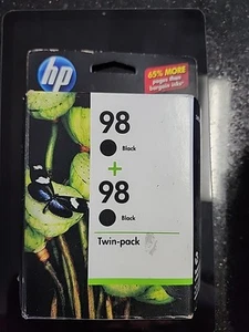 NOS Genuine HP 98 Ink Black Twin Pack Expired Feb 2012 HP Deskjet Officejet - Picture 1 of 3