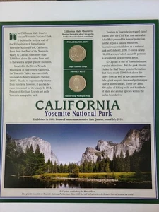 2010 AMERICA THE BEAUTIFUL CALIFORNIA STATE QUARTERS DESCRIPTION PANEL #U232 - Picture 1 of 5