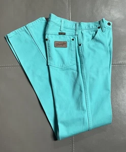 Vintage Wrangler Damen Western türkis Baumwolle 13MAQG Stil Jeans USA Größe 11X36 - Bild 1 von 24