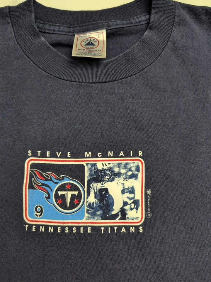 Camisa manga longa de algodão adulto grande Steve McNair Tennessee Titans - Imagem 1 de 4